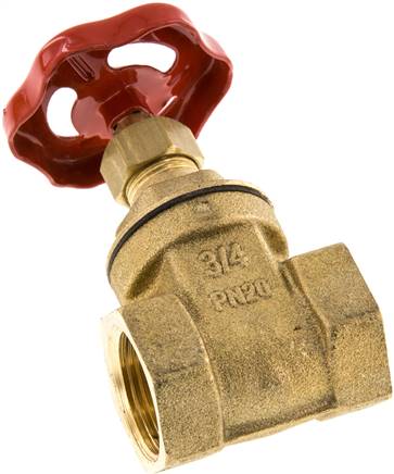 Muffen-Absperrschieber, Messing, G 3/4", PN 20