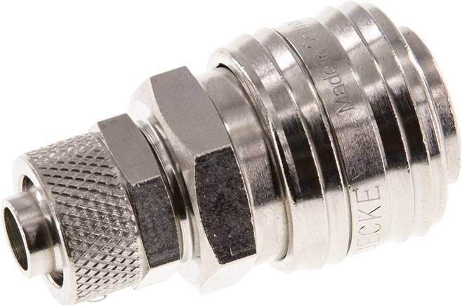 Schnellkupplung (NW7,2) 12x9mm Schlauch, Messing vernickelt