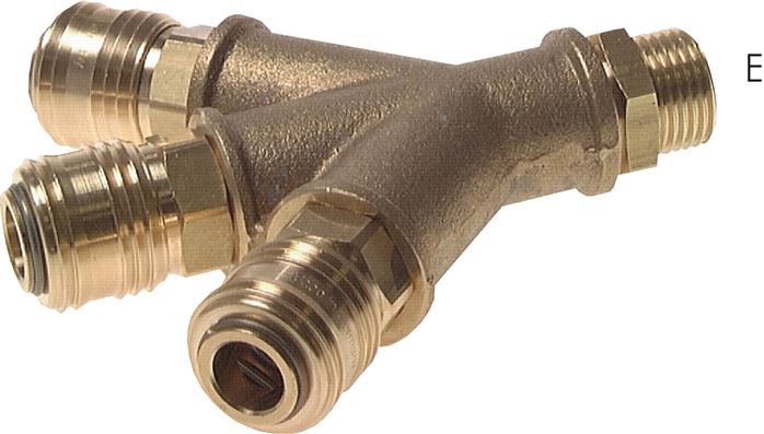 3-fach-Luftweiche mit Schnellkupplungen, G 3/8" (AG)
