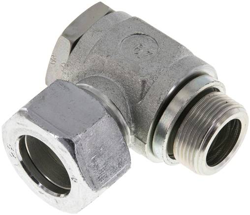 Winkel-Schwenkverschraubung M 26x1,5-22 L (M30x2), Stahl verzinkt