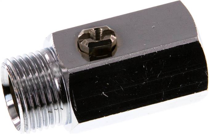 Messing-Minikugelhahn G 3/8" Innengewinde / Außengewinde, PN 15, Schraubendreher betätigung