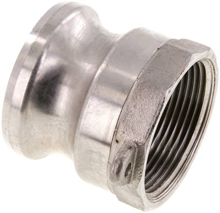 Kamlock-Stecker (A) NPT 1-1/2"(IG), Edelstahl (1.4408)