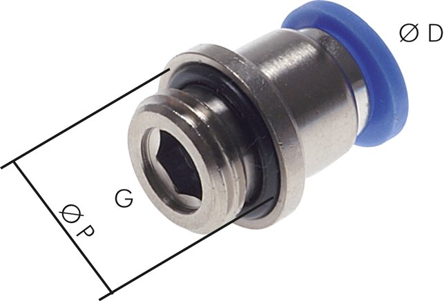 Gerader Steckanschluss G 1/2"-8mm, IQS-Standard m. Innens