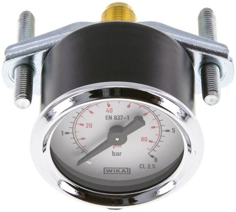 Einbaumanometer, 3-kant-Frontring, 40mm, 0 - 6 bar, 1/8"