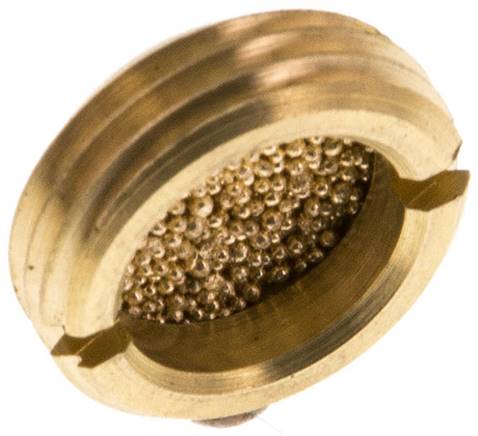 flacher Schalldämpfer G 3/8", Sinterbronze, zum Versenken