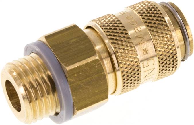 Schnellkupplung (NW5) G 1/4"(AG), Messing, für Stecker beidseitig absperrend