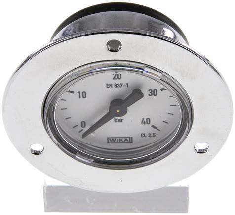 Einbaumanometer (CrNi/Ms), Frontring, 40mm, 0 - 40 bar