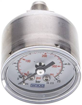 ES-Manometer waagerecht, 40mm, 0 - 25 bar, G 1/8"