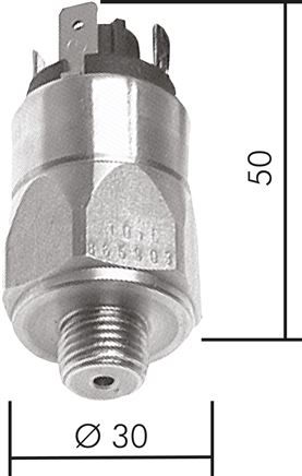 Edelstahl-Druckschalter 10 - 100 bar, G 1/4"