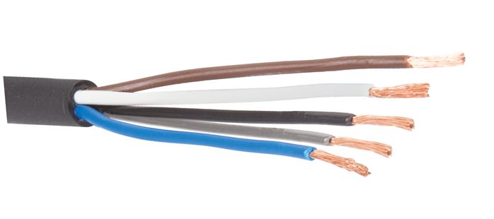 Kabel mit M12-Kupplung, 5 m, abgewinkelt, 5 lose Kabelenden (Pin 1 bis 5)