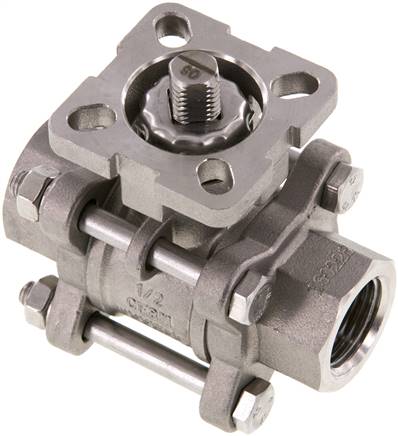 Edelstahl-Kugelhahn, Direktmontageflansch G 1/2", PN 63