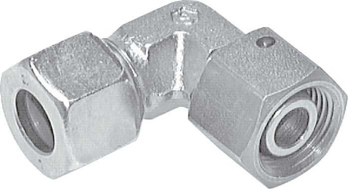 Einstellb. Winkel-Schneidringverschr. 10 L (M16x1,5), Stahl verzinkt, mit Dichtkegel und O-Ring