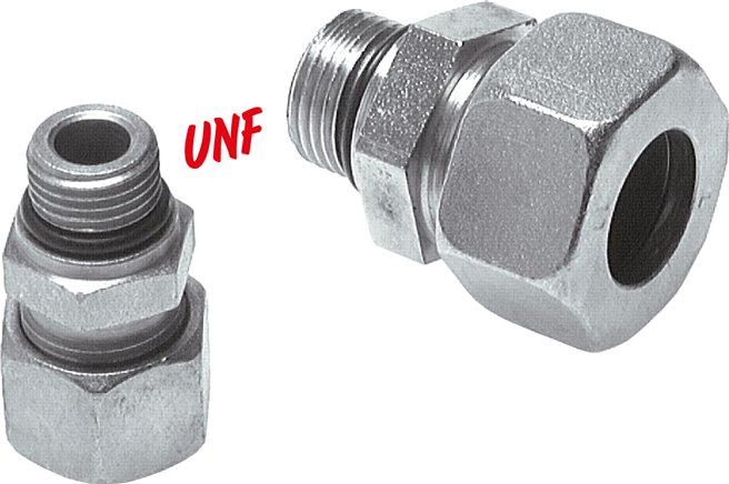 Gerade Schneidringverschr. UNF 9/16"-18-10 S (M18x1,5), Stahl verzinkt