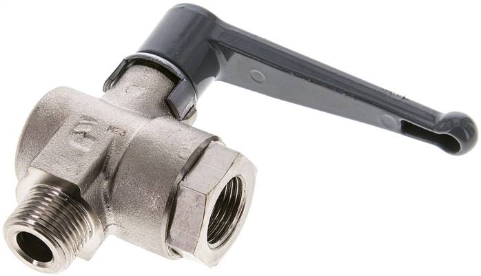 Messing-Winkelkugelhahn, G 3/8" (AG/IG), PN 20