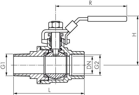 Edelstahl-Kugelhahn, Eco-Line leicht, R 3/8" / Rp 3/8", 0 bis 63bar