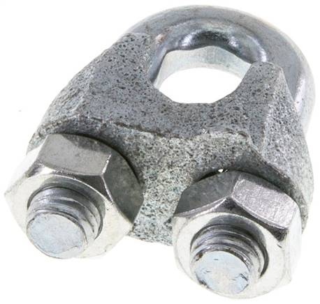 Drahtseilklemme f. 14,0mm Seil, M 10, B=25, Stahl verzinkt