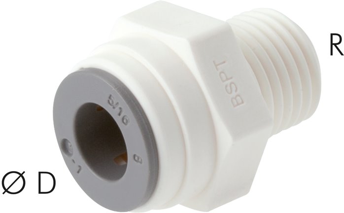 Gerader Steckanschluss R 3/8"-6mm, IQS-LE (EPDM-Dichtung)