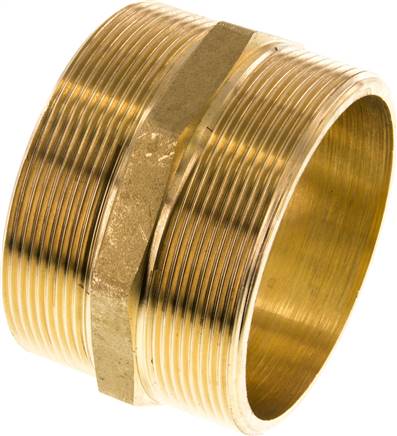 Doppelnippel G 3"-G 3", Messing/Rotguss