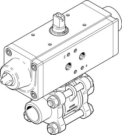 FESTO VZBA-1"-WW-63-T-22-F0405-V4V4T-PS30-R-90-4-C (1774107) Kugelhahn-Antriebseinheit
