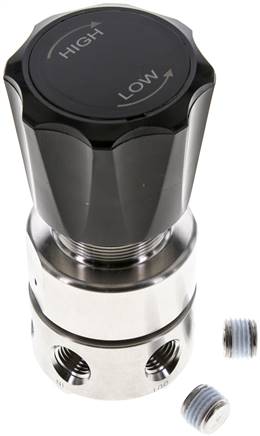 Hochdruck-Druckminderer, NPT 1/4", 0,1 - 7 bar, 1.4404