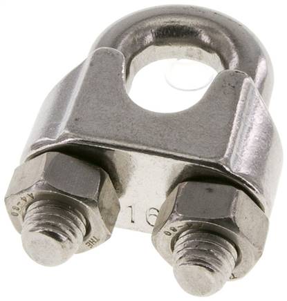 Drahtseilklemme f. 16,0mm Seil, M 12, B=30, 1.4436