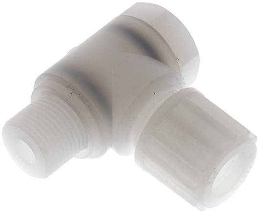 Winkel-Verschraubung G 3/8"-12x10mm, PVDF, Hohlschraube