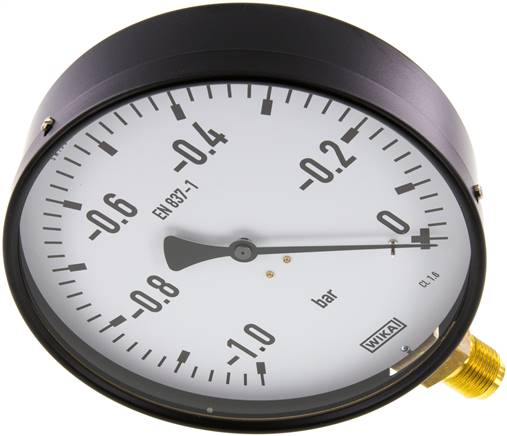 Manometer senkrecht, 160mm, -1 bis 0 bar