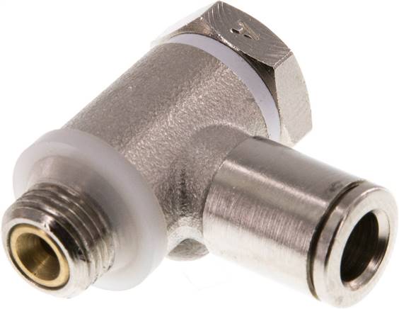 Winkel-Drosselrückschlagventil G 1/8"-6mm,zuluftregelnd, Messing, Eco