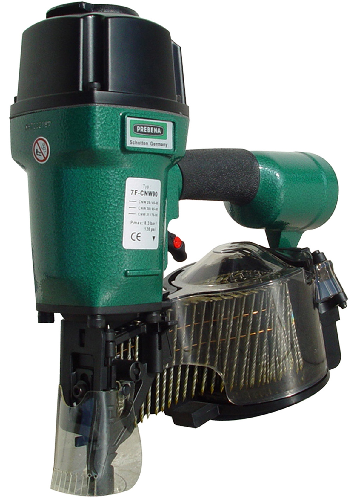 AKTION Prebena Coilnagler 7F-CNW90 + 1 Schachtel CNW28/65BKRI + DF-Meterstab