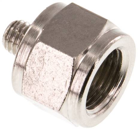 Reduziernippel M 5(AG)-G 1/8"(IG), Messing vernickelt