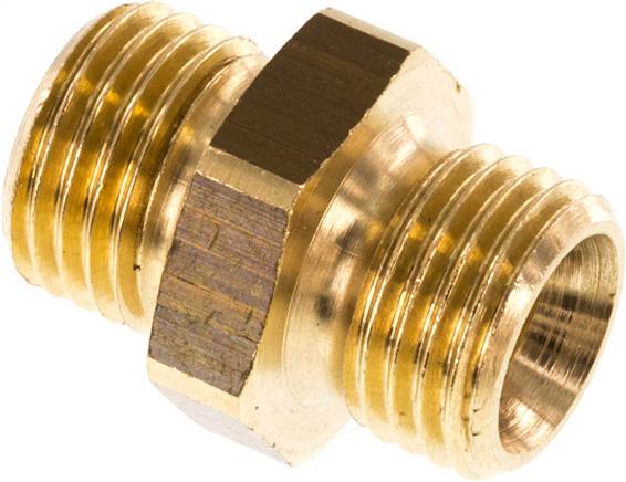 Doppelnippel G 1/4"-G 1/4", Messing/Rotguss