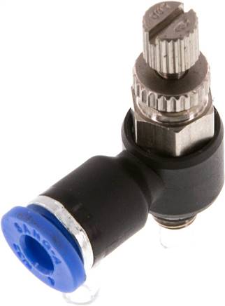 Winkel-Drosselrückschlagventil M 5-4mm,abluftregelnd (Standard)