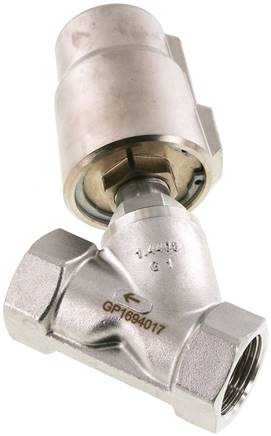 Schrägsitzventil 1.4408, G 1", offen, Standard
