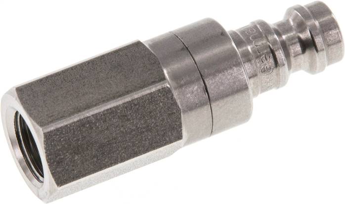 Kupplungsstecker (NW5) G 1/8"(IG), Edelstahl, beidseitig absperrend
