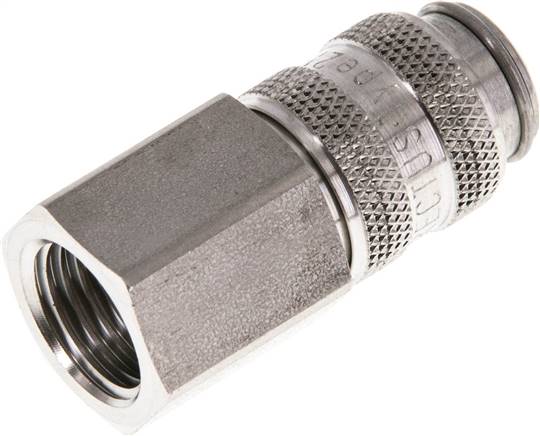Schnellkupplung (NW5) G 1/4"(IG), 1.4404, für Stecker beidseitig absperrend