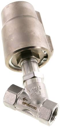 Schrägsitzventil 1.4408, G 1/2", offen, Standard