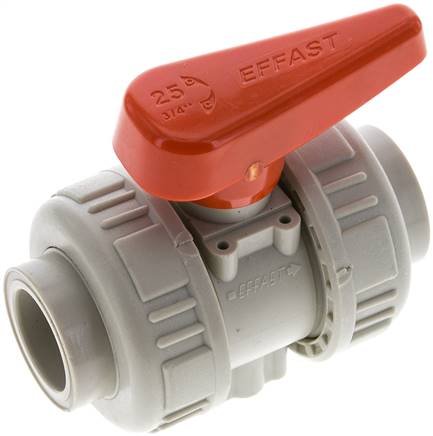 Schweißmuffen-Kugelhahn, PP-H / FKM, 25mm (Industrieausf.)