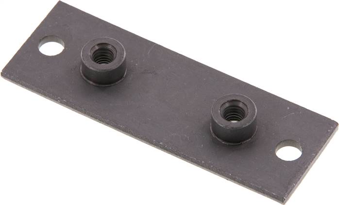 verlängerte Anschweißplatte mit Befestigungsbohrungen, Stahl blank, Baugröße 4,, verlängerte Anschweißplatte, leicht