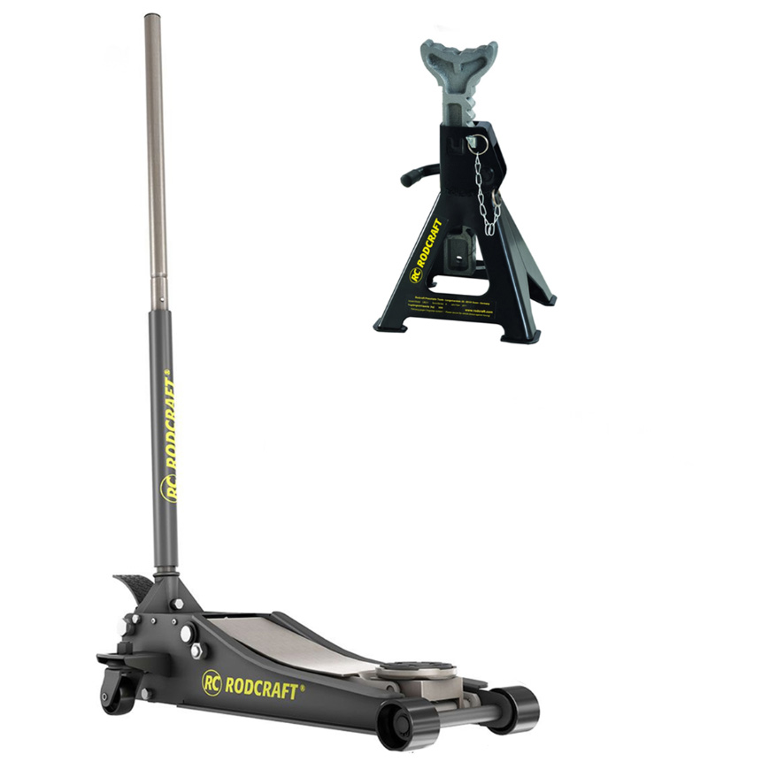 AKTION WERKSTATT-SET: Rodcraft Wagenheber RH216 2,5 t & UBZ-3 Unterstellbock