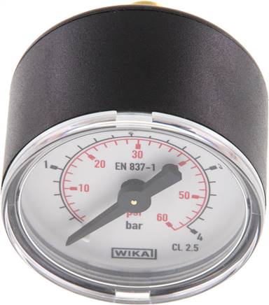 Manometer waagerecht (KU/Ms), 40mm, 0 - 4 bar, G 1/8"