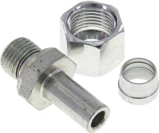 Einstellb. Schneidringverschr. G 1/4"-10 L, Stahl verzinkt