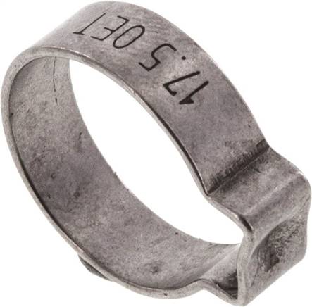 1-Ohr-Schlauchschelle 15,3 - 17,5mm, Edelstahl