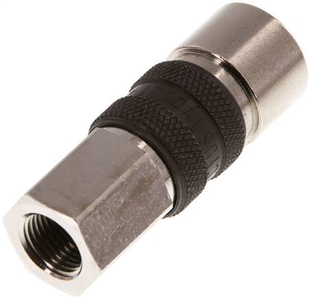 Schnellkupplung (NW5) G 1/8"(IG), braun, Dreieck 9,5 mm, Messing vernickelt