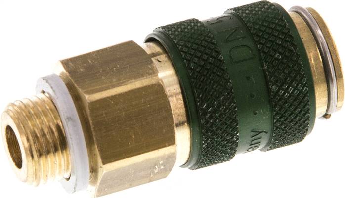 Schnellkupplung (NW5) G 1/8"(AG), Messing, grün