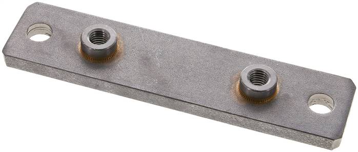 verlängerte Anschweißplatte mit Befestigungsbohrungen, Stahl blank, Baugröße 4,, verlängerte Anschweißplatte, schwer