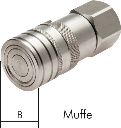 ES-Flat-Face-Kupplung ISO 16028, Muffe Baugr.3, G 3/4", Cejn