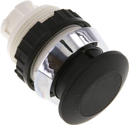 Betätigeraufsatz 30mm, Pilztaster (schwarz)