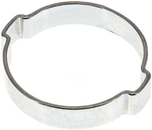 2-Ohr-Schlauchschelle 37,6 - 43mm, Stahl verzinkt (W1)