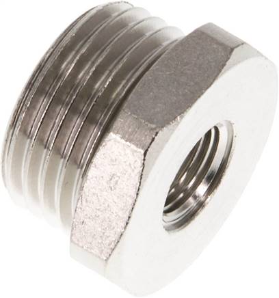 Reduziernippel G 1/2"(AG)-G 1/8"(IG), Messing vernickelt