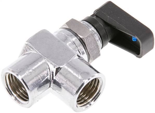 Messing-Mini-Winkelkugelhahn, G 1/4", PN 20, Schalttafelm